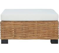 vidaXL Tabouret de pied avec coussin Rotin naturel