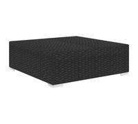 vidaXL Tabouret de pied modulaire 1 pc. avec coussin Poly-Rattan Noir