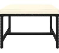 vidaXL Tabouret de pied modulaire avec coussin noir Poly rotin