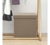 vidaXL Tabouret de rangement pliable Cappuccino PVC338784 Marron G