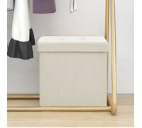 vidaXL Tabouret de Rangement Pliable Coffre de Rangement Conteneur de Rangement Salon Salle de Séjour Maison Intérieur Blanc 338764