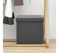 vidaXL Tabouret de Rangement Pliable Coffre de Rangement Conteneur de Rangement de Salon Salle de Séjour Maison Intérieur Gris PVC Gris