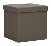 Vidaxl Tabouret De Rangement Pliable Marron Faux Lin Marron