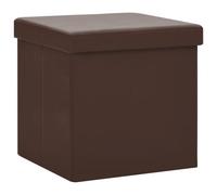 vidaXL Tabouret de rangement pliable Marron PVC
