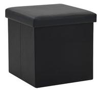 vidaXL Tabouret de rangement pliable Noir Similicuir247081 Noir G