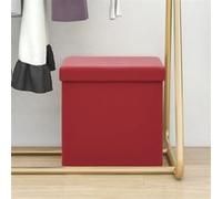 Vidaxl Tabouret De Rangement Pliable Rouge Bordeaux Pvc Rouge