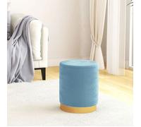 vidaXL Tabouret de rangement rond Pouf de salon Velours Bleu clair 31 x 37 cm