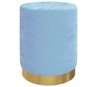 vidaXL Tabouret de Rangement Rond Pouf de Salon Repose-Pied de Salle de Séjour Tabouret de Couloir Chambre Maison Intérieur Bleu Clair Velours 31 x 37 cm