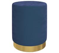 vidaXL Tabouret de rangement rond Bleu Velours