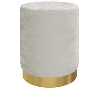 vidaXL Tabouret de rangement rond Pouf repose-pied Velours Gris clair 31 x 37 cm