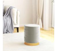 Vidaxl Tabouret De Rangement Rond Gris Clair Velours Gris
