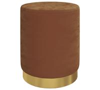 vidaXL Tabouret de rangement rond Marron Velours340289 Marron G