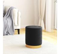 vidaXL Tabouret de rangement rond en velours noir 31 x 37 cm 340290