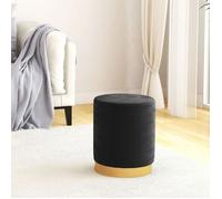 vidaXL Tabouret de rangement rond Noir Velours 31 x 37 cm 340290