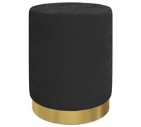 Vidaxl Tabouret De Rangement Rond Noir Velours Noir