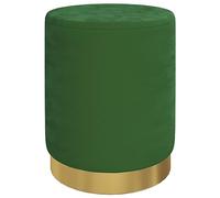 vidaXL Tabouret de Rangement Rond Pouf de Salon Repose-Pied de Salle de Séjour Tabouret de Couloir Chambre Maison Intérieur Vert Velours 31 x 37 cm