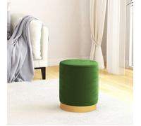 vidaXL Tabouret de rangement rond Pouf de salon Repose-pied Vert Velours 31 x 37 cm