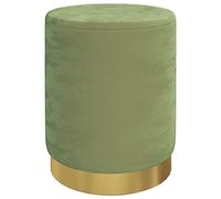 vidaXL Tabouret de Rangement Rond Pouf de Salon Repose-Pied de Salle de Séjour Tabouret de Couloir Chambre Maison Intérieur Vert Moutarde Velours 31 x 37 cm