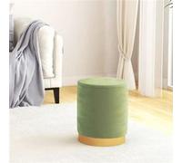 vidaXL Tabouret de rangement rond velours vert moutarde