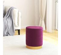 vidaXL Tabouret de rangement rond Violet Velours
