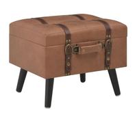 Tabouret de rangement 40 cm Marron Similicuir