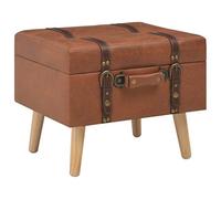 vidaXL Tabouret de Rangement Siège Pouf Coffre de Rangemen Boîte de Stockage Repose-Pied Salon Chambre à Coucher Intérieure Marron Pâle Similicuir