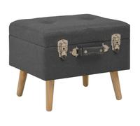 vidaXL Tabouret de rangement 40 cm Tissu Gris foncé