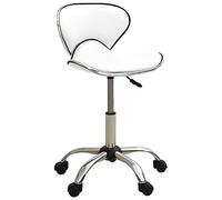 vidaXL Tabouret de Salon et Spa Blanc Similicuir