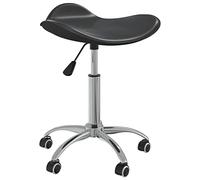 vidaXL Tabouret de Salon et Spa Chaise de Beauté Tabouret de Coiffure Chaise de Travail Réglable Pivotante Intérieur Noir Similicuir