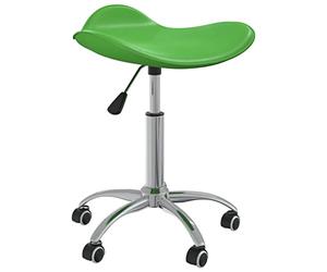 vidaXL Tabouret de Salon et Spa Chaise de Beauté Tabouret de Coiffure Chaise de Travail Réglable Pivotante Intérieur Vert Similicuir