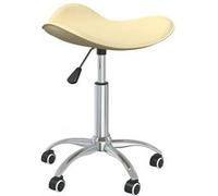 vidaXL Tabouret de salon et spa Crème Similicuir Crème