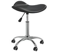 vidaXL Tabouret de salon et spa – Chaise de beauté réglable pivotante intérieur noir similicuir