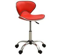vidaXL Tabouret de salon et spa Chaise de beauté pivotante réglable similicuir Rouge