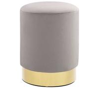 vidaXL Tabouret Gris clair et doré Velours 28 x 36 cm