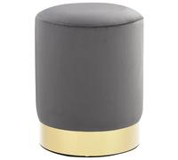 vidaXL Tabouret Gris foncé et doré Velours