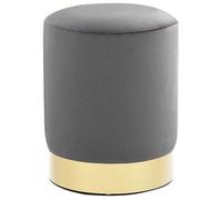 vidaXL Tabouret 249835 – Velours gris foncé et doré, 28 x 36 cm