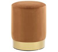 vidaXL Tabouret Repose-Pied de Salon Pouf de Salon Repose-Pied de Couloir Pouf de Chambre à Coucher Intérieur Maison Marron et Doré Velours Brun