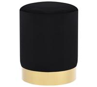 vidaXL Tabouret Noir et doré Velours