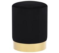 vidaXL Tabouret Noir et doré Velours