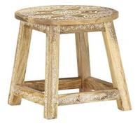287445 Vidaxl Hand-Painted Stool 38x38x35 Cm Solid Mango Wood Marron