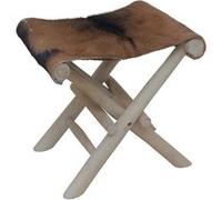Vidaxl Tabouret Pliable Cuir Véritable Et Bois De Teck Massif Multicolore