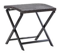vidaXL Tabouret pliable Siège de jardin en résine tressée Marron