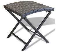 Vidaxl Tabouret Pliable Résine Tressée Noir Noir