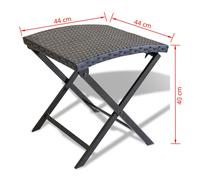 Vidaxl Tabouret Pliable Résine Tressée Noir Noir