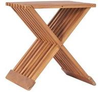 Vidaxl Tabouret Pliable 40x32x45 Cm Bois De Teck Solide Marron