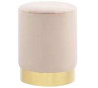 vidaXL Tabouret Repose-Pied de Salon Pouf de Salon Repose-Pied de Couloir Pouf de Chambre à Coucher Intérieur Maison Abricot et Doré Velours 28 x 36 cm