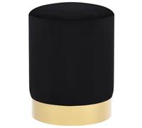 vidaXL Tabouret Repose-Pied de Salon Pouf de Salon Repose-Pied de Couloir Pouf de Chambre à Coucher Intérieur Maison Noir et Doré Velours 28 x 36 cm