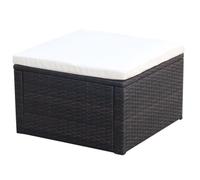 vidaXL Tabouret / repose-pied en résine tressée 53 x 53 x 30 cm Marron