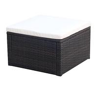 vidaXL Tabouret/Repose-Pied Résine tressée 53 x 53 x 30 cm Marron