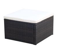 vidaXL Tabouret / repose-pied Résine tressée 53 x 53 x 30 cm Marron